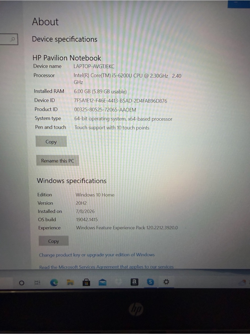 HP Pavilion Notebook Laptop - Black and Silver